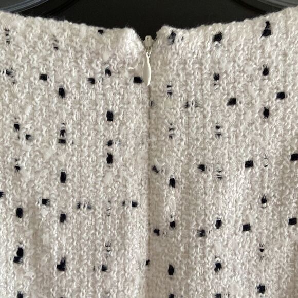 Dainty Jewell’s Winter Vogue White Long Sleeve Modest Tweed Dress with fringe - Picture 9 of 14